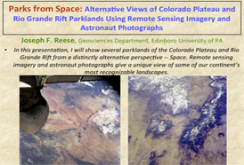 Alternative Views of Colorado Plateau and Rio Grande Rift Parklands Using Remote Sensing Imagery and Astronaut Photographs