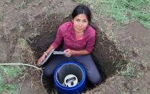 Jenny Nakai with seismometer. 