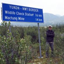 Derek Schutt in the Yukon for the Mackenzie Mountains EarthScope Project